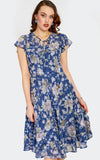 Voodoo Blue Lace floral Dress 50s pinup Voodoo Blue Lace floral Dress 50s pinup