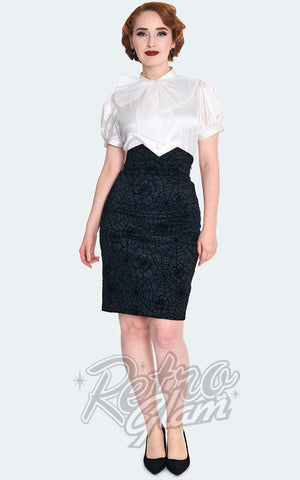 Voodoo Vixen Floral Spiderweb Pencil Skirt Voodoo Vixen Floral Spiderweb Pencil Skirt