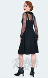 Voodoo Vixen Bat Collar & Web Lace Dress back Voodoo Vixen Bat Collar & Web Lace Dress back