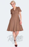 Voodoo Vixen Brown Check Flare Dress Voodoo Vixen Brown Check Flare Dress