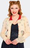 Voodoo Vixen Embroidered Circus Cardigan rockabilly Voodoo Vixen Embroidered Circus Cardigan rockabilly