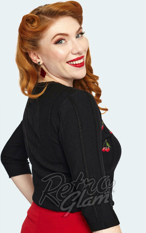 Voodoo Vixen Embroidered Cherry Sweater back Voodoo Vixen Embroidered Cherry Sweater back