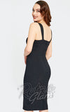 Voodoo Vixen Crossed Strap Pencil Dress in Black BACK Voodoo Vixen Crossed Strap Pencil Dress in Black BACK