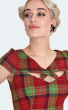 Voodoo Vixen Crossover Neckline Plaid Dress detail Voodoo Vixen Crossover Neckline Plaid Dress detail