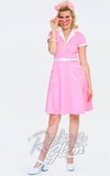 Voodoo Vixen Heart Pocket Flare Dress in Pink Voodoo Vixen Heart Pocket Flare Dress in Pink