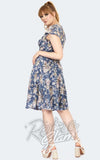 Voodoo Vixen Blue Floral Eyelet Dress back Voodoo Vixen Blue Floral Eyelet Dress back