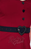 Voodoo Vixen Heart Belt Dress In Red detail Voodoo Vixen Heart Belt Dress In Red detail