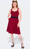 Voodoo Vixen Heart Belt Dress In Red Voodoo Vixen Heart Belt Dress In Red