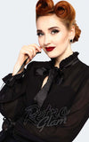 Voodoo Vixen High Neck Tie Dress in Black detail Voodoo Vixen High Neck Tie Dress in Black detail