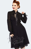 Voodoo Vixen High Neck Tie Dress in Black gothic Voodoo Vixen High Neck Tie Dress in Black gothic