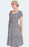 Voodoo Vixen Houndstooth 50's Flare Dress detail Voodoo Vixen Houndstooth 50's Flare Dress detail