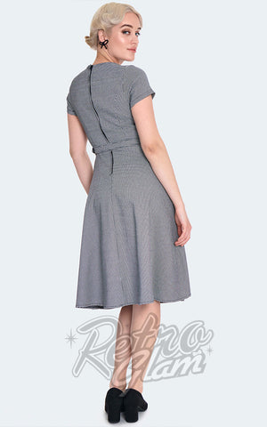 Voodoo Vixen Houndstooth 50's Flare Dress back Voodoo Vixen Houndstooth 50's Flare Dress back
