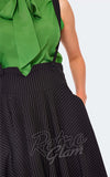 Voodoo Vixen Pinstripe Suspender Skirt detail Voodoo Vixen Pinstripe Suspender Skirt detail