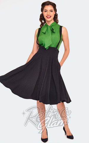 Voodoo Vixen Pinstripe Suspender Skirt Voodoo Vixen Pinstripe Suspender Skirt