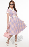 Unique Vintage Lavender & Pink Buffalo Check Shirt Dress Unique Vintage Lavender & Pink Buffalo Check Shirt Dress