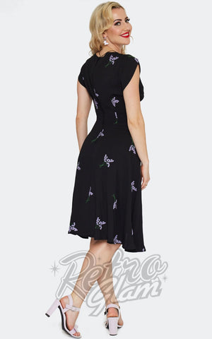 Voodoo Vixen Embroidered Lavendar Bundles Dress back Voodoo Vixen Embroidered Lavendar Bundles Dress back