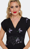 Voodoo Vixen Embroidered Lavendar Bundles Dress detail Voodoo Vixen Embroidered Lavendar Bundles Dress detail