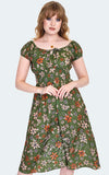 Voodoo Vixen Green Floral Peasant Dress 70s Voodoo Vixen Green Floral Peasant Dress 70s