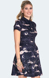 Voodoo Vixen Moon Phases Cat Skater Dress 60s Voodoo Vixen Moon Phases Cat Skater Dress 60s