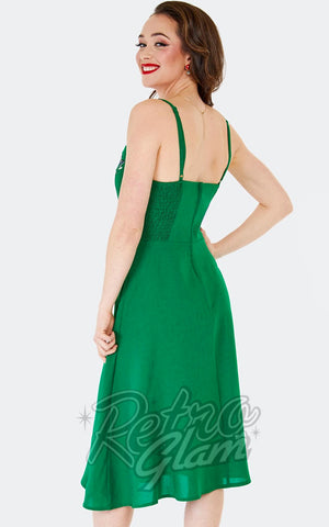 Voodoo Vixen Mushrooms Dress in Green back Voodoo Vixen Mushrooms Dress in Green back