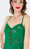 Voodoo Vixen Mushrooms Dress in Green detail Voodoo Vixen Mushrooms Dress in Green detail