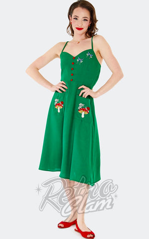 Voodoo Vixen Mushrooms Dress in Green Voodoo Vixen Mushrooms Dress in Green