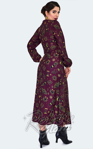 Voodoo Vixen Eggplant Mystical Midi Dress back Voodoo Vixen Eggplant Mystical Midi Dress back