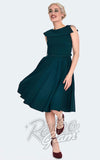 Voodoo Vixen Green Oversize Collar Flare Dress Voodoo Vixen Green Oversize Collar Flare Dress