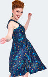 Voodoo Vixen Peacock print dress swing Voodoo Vixen Peacock print dress swing