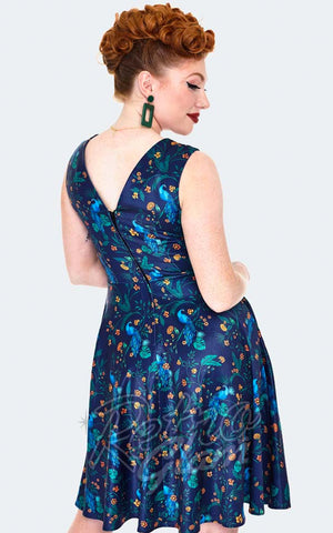 Voodoo Vixen Peacock print dress back Voodoo Vixen Peacock print dress back