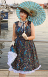 Voodoo Vixen Peacock print dress pinup Voodoo Vixen Peacock print dress pinup