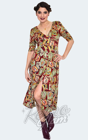 Voodoo Vixen Scattered Tarot Midi Dress Voodoo Vixen Scattered Tarot Midi Dress