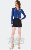Voodoo Vixen Button Shorts in Black model Voodoo Vixen Button Shorts in Black model