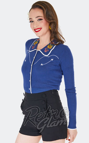 Voodoo Vixen Button Shorts in Black sailor Voodoo Vixen Button Shorts in Black sailor