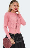 Voodoo Vixen Regina Heart Cardigan in pink Voodoo Vixen Regina Heart Cardigan in pink