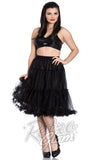 Hell Bunny Black Polly 2 Tier Long Petticoat (Crinoline) Hell Bunny Black Polly 2 Tier Long Petticoat (Crinoline)