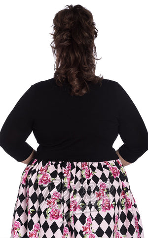 Hell Bunny Maggie Bolero in Black plus size back