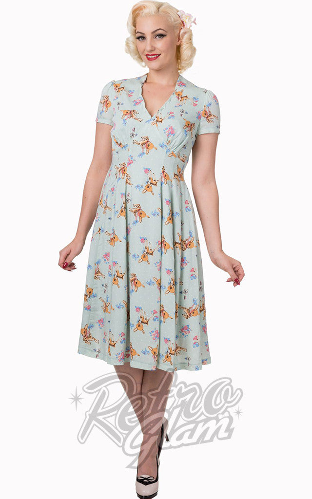 Banned Whimsical Deer Dress in Mint - S left only Banned Whimsical Deer Dress in Mint - S left only