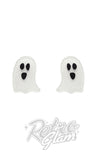 Erstwilder stud earrings halloween ghost white Erstwilder stud earrings halloween ghost white