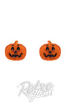 Erstwilder stud earrings pumpkin orange glitter Erstwilder stud earrings pumpkin orange glitter