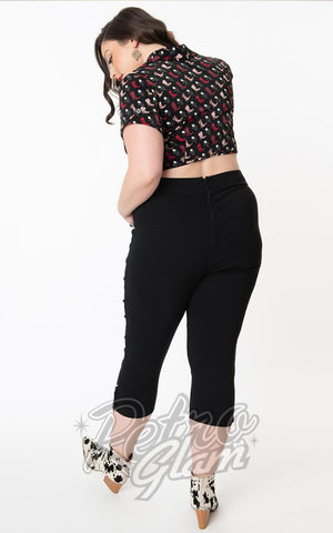 Unique Vintage Clementine Western Capri Pants curvy back Unique Vintage Clementine Western Capri Pants curvy back