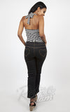 Voodoo Vixen Naomi Heart Pocket Cigarette Pants in Denim back Voodoo Vixen Naomi Heart Pocket Cigarette Pants in Denim back