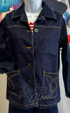 Astro Bettie Midge Button Down Jean Jacket in Indigo denim Astro Bettie Midge Button Down Jean Jacket in Indigo denim