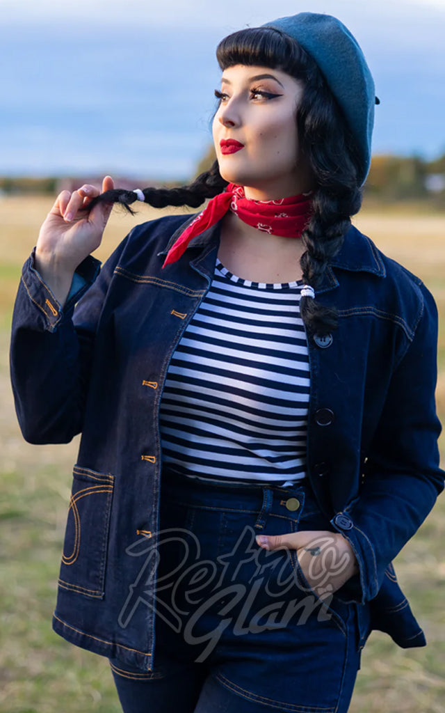 Astro Bettie Midge Button Down Jean Jacket in Indigo Astro Bettie Midge Button Down Jean Jacket in Indigo
