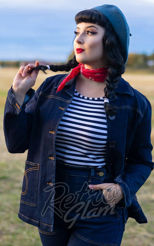 Astro Bettie Midge Button Down Jean Jacket in Indigo Astro Bettie Midge Button Down Jean Jacket in Indigo