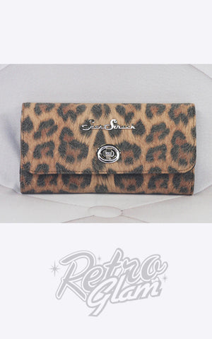 Astro Bettie Tri Fold Wallet in Brown Leopard
