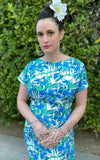 Audrey K Gwendolynn Hawaiian Draped Waterfall Dress fabric Audrey K Gwendolynn Hawaiian Draped Waterfall Dress fabric