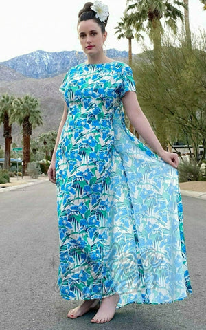 Audrey K Gwendolynn Hawaiian Draped Waterfall Dress Audrey K Gwendolynn Hawaiian Draped Waterfall Dress