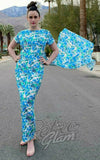 Audrey K Gwendolynn Hawaiian Draped Waterfall Dress vintage Audrey K Gwendolynn Hawaiian Draped Waterfall Dress vintage