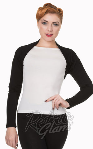 Banned Rockabilly folded Bolero in Black Banned Rockabilly folded Bolero in Black